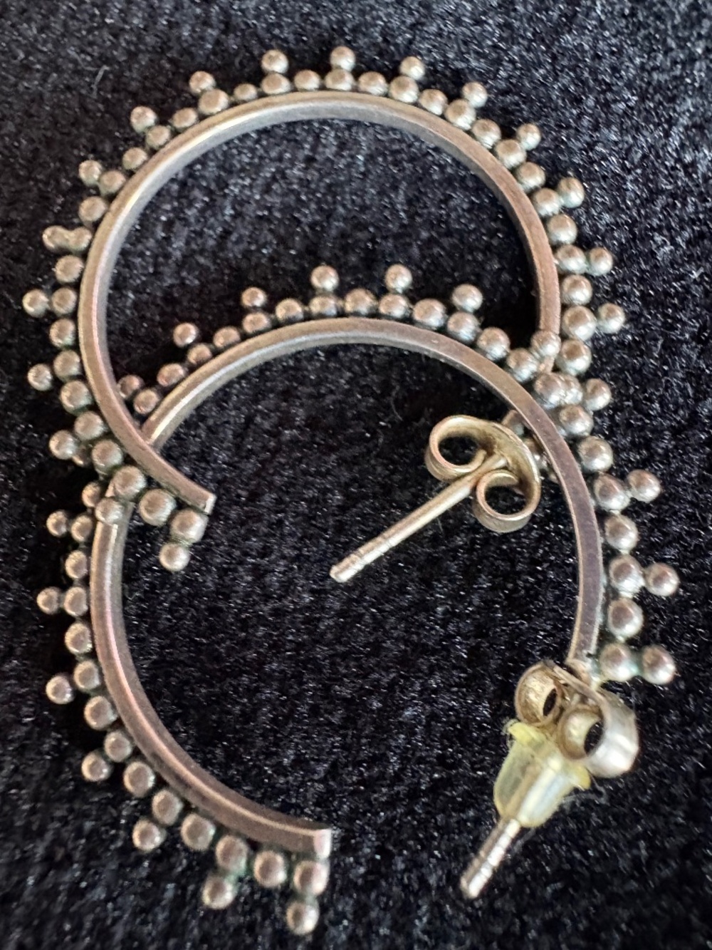 Sterling Silver Hoop Earrings, 1-1/4"
